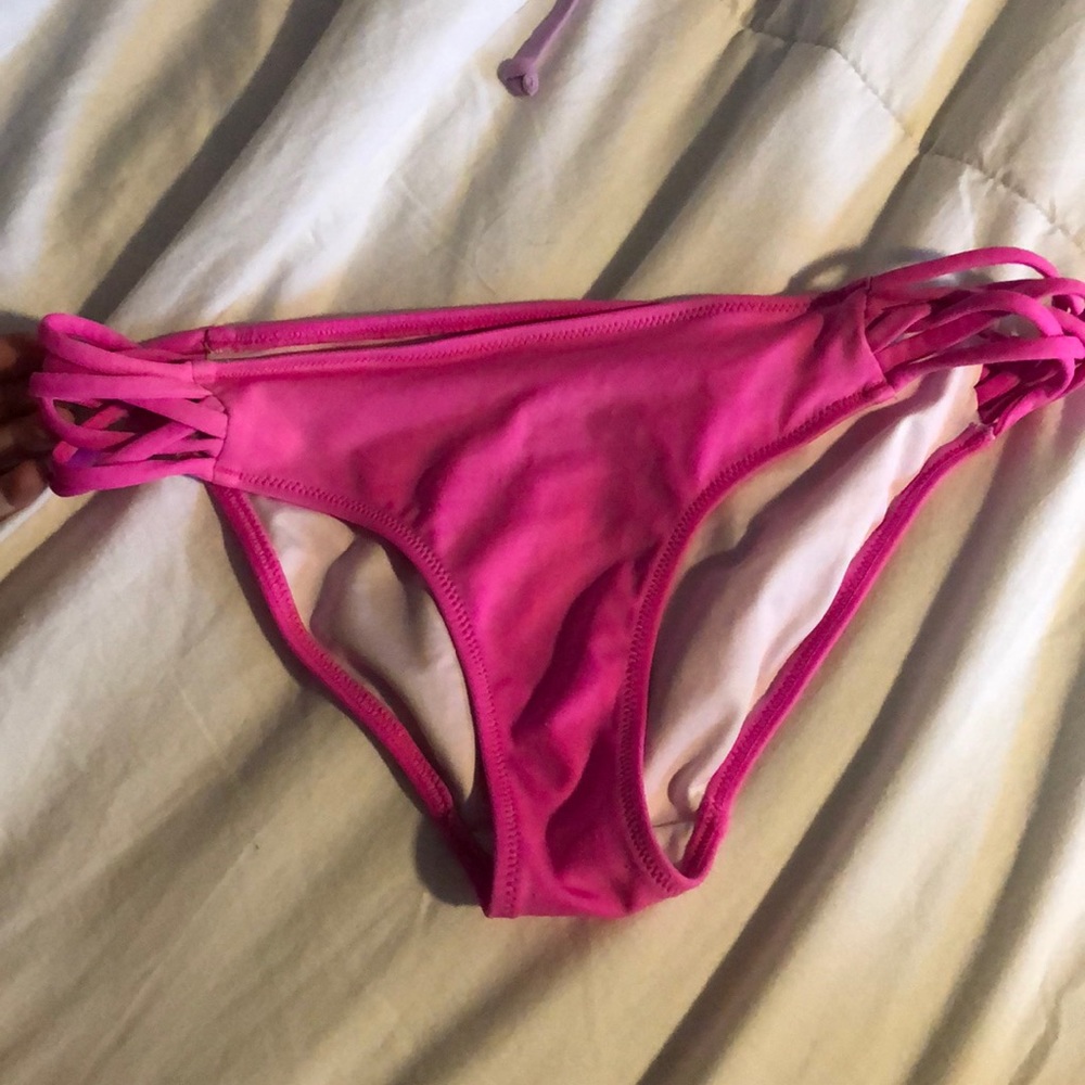 pink bikini bottoms.